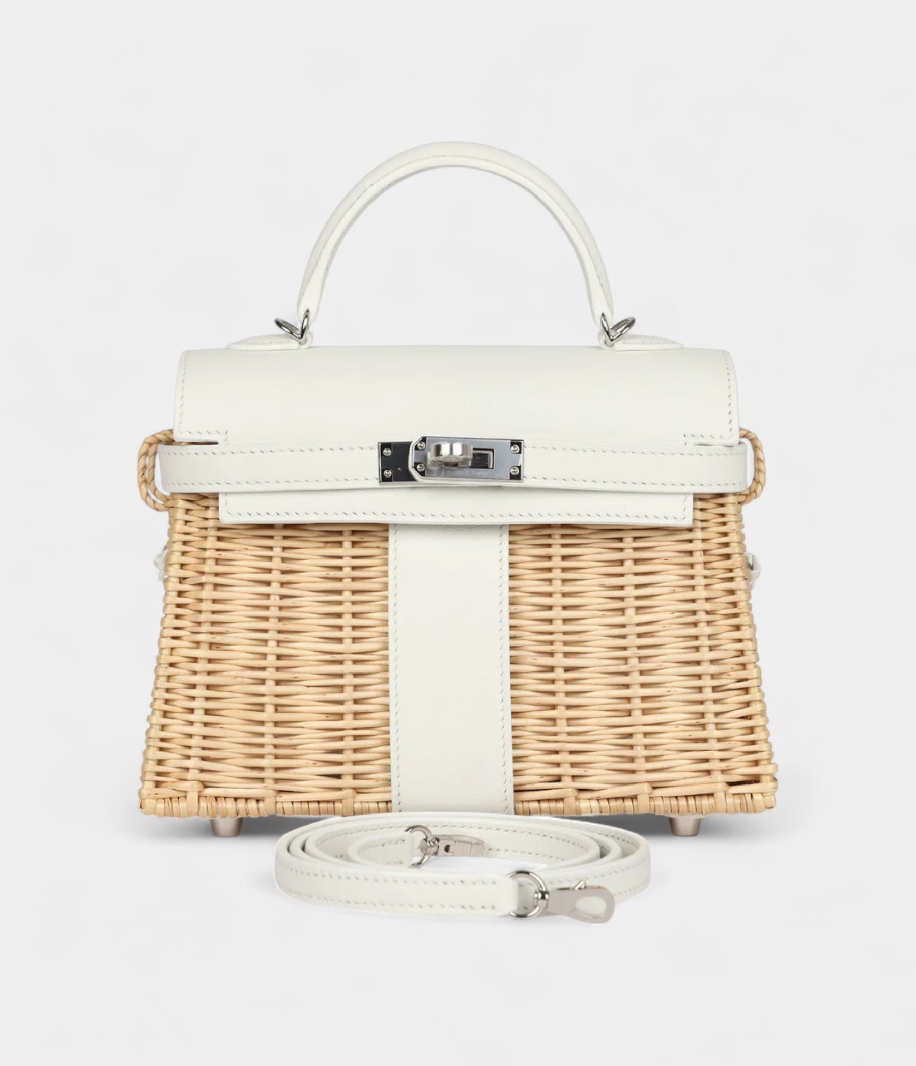 Hermès Mini Picnic Kelly 20 White Swift Palladium Hardware