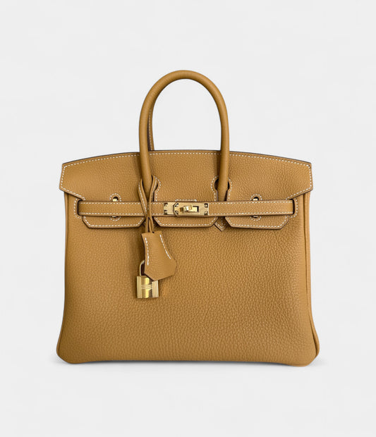Hermès Natural Sable Togo Birkin 25 Gold Hardware