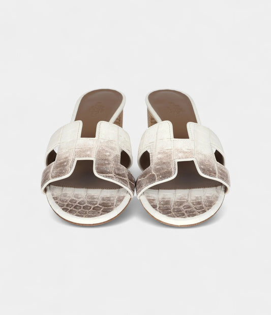 Hermès Oasis Sandal Himalaya Matte Niloticus Crocodile 36.5 EU