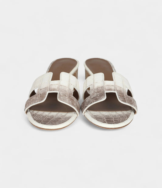 Hermès Oasis Sandal Himalaya Matte Niloticus Crocodile 37 EU
