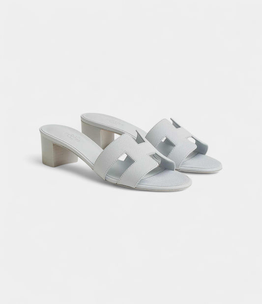 Hermès Oasis Sandals Epsom Calfskin Blue Glacier