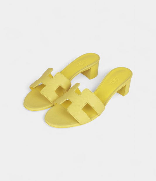 Hermès Oasis Sandals Lime Epsom