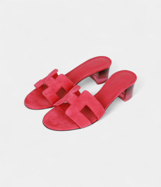 Hermès Oasis Sandals Raspberry Rose Gradient Heels