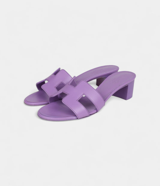 Hermès Oasis Sandals Violet Calfskin