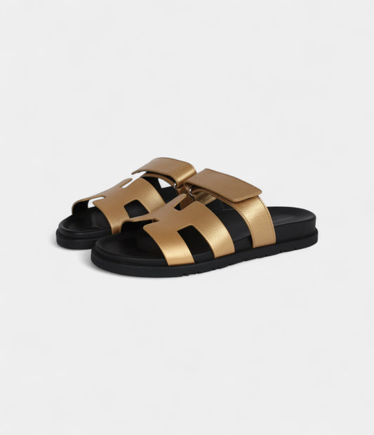 Hermès Oran Sandals Dore Chevre