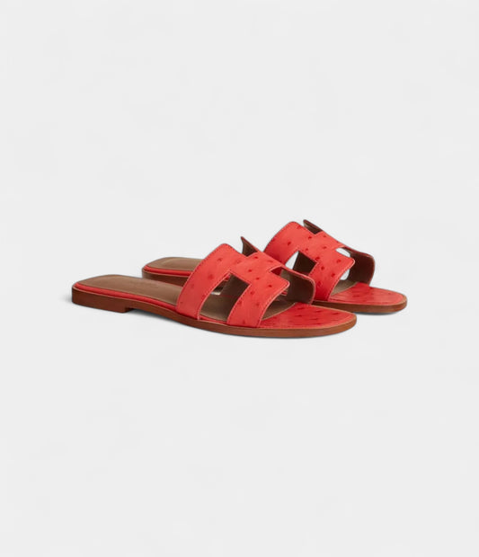 Hermès Oran Sandals Slide Slippers Women's Red