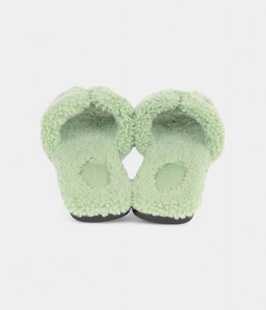 Hermès Oran Sandals Vert D'eau Woolskin 37.5