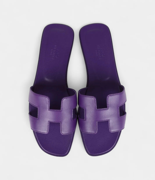 Hermès Oran Sandals Violet Majorette Calfskin 38.5 EU
