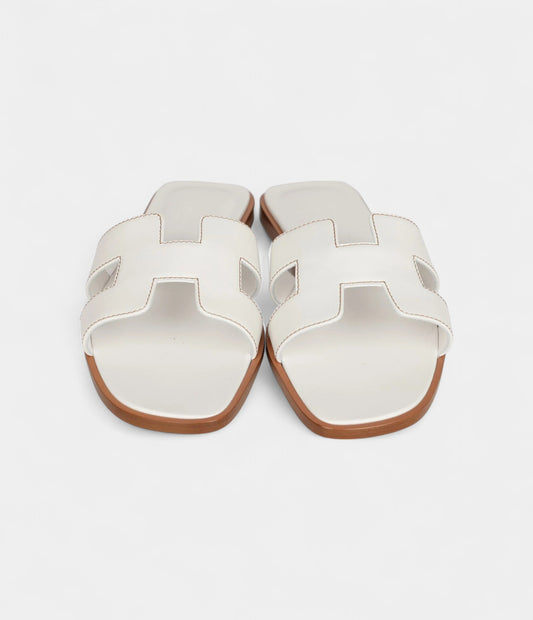 Hermès Oran Sandals White Box Calfskin 37 EU
