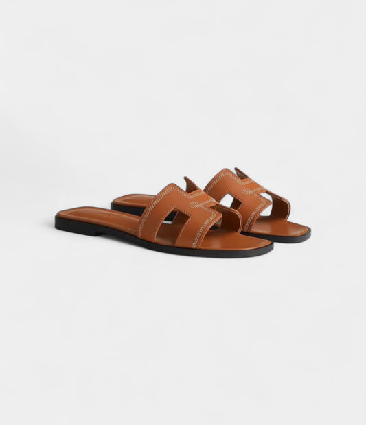 Hermès Oran Sandals for Women In Brown & Genuine Leather
