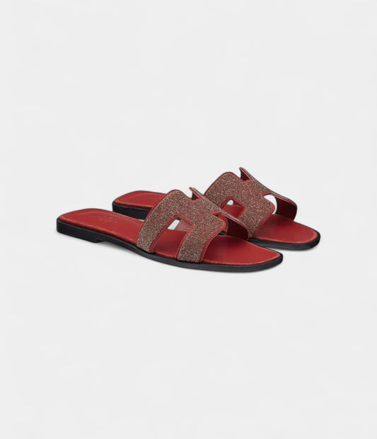 Hermès Oran Sandals for Women In Odor-Resistant Red