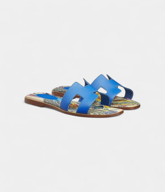 Hermès Oran Sandals for Women In Shanxiaba Island Blue
