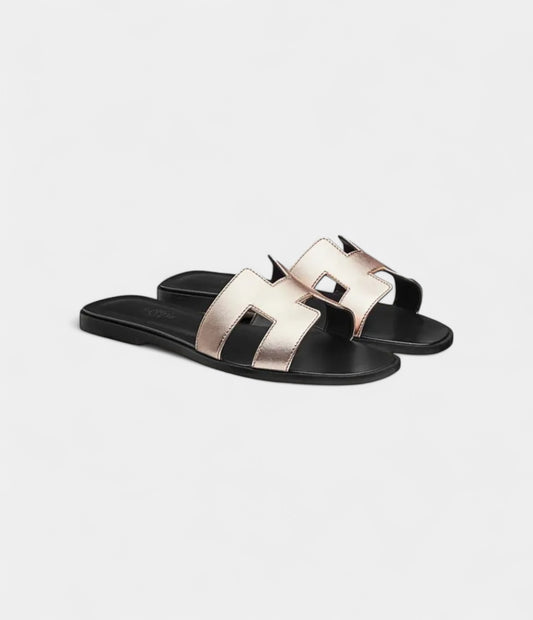Hermès Oran Sandals for Women In Summer Rubber Sole Abrasion-Resistant Silver