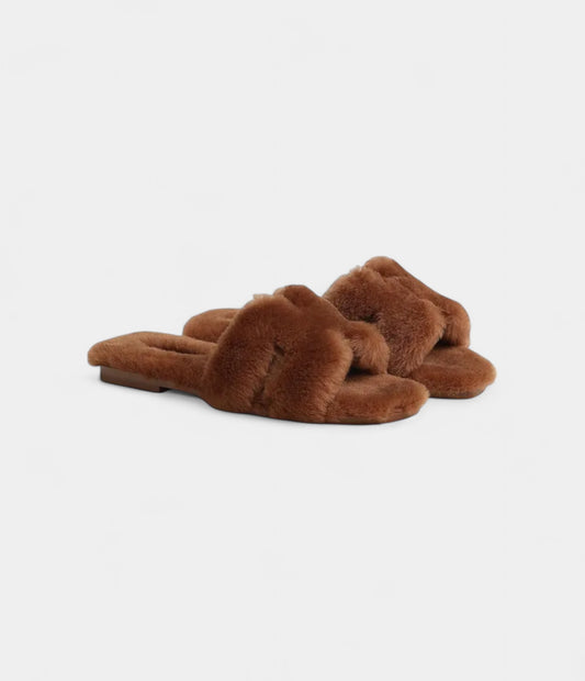Hermès Oran Sandals for Women In Winter Abrasion-Resistant Brown