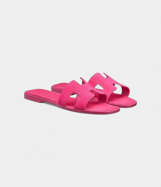 Hermès Oran Sandals for Women in Odor Resistant Slide Peach Pink