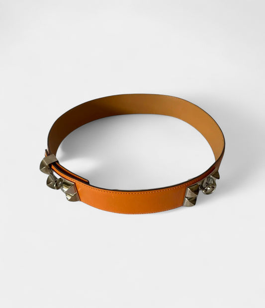 Hermès Orange Médor Leather Belt A Bold Icon in Signature Color