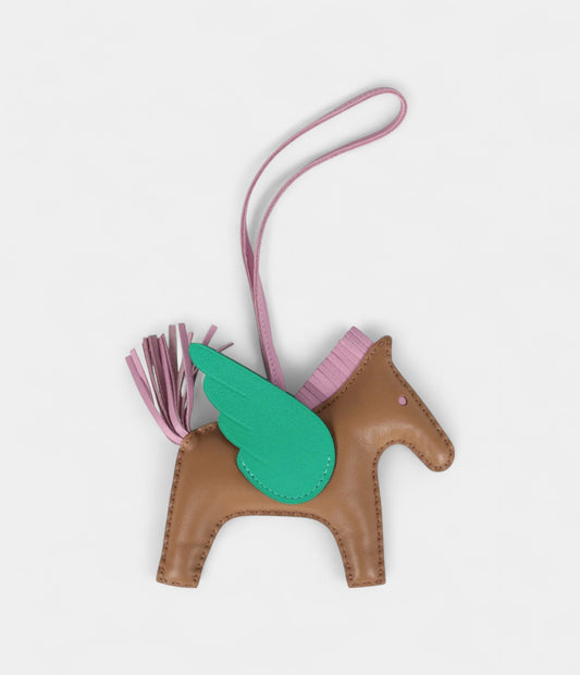 Hermès Pegase Rodeo Bag Charm MM Chai Mauve Sylvestre and Menthe Milo Lambskin