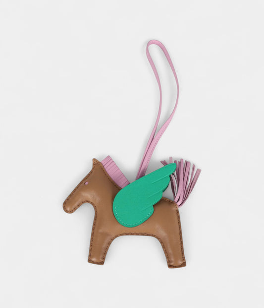 Hermès Pegase Rodeo Bag Charm MM Chai Mauve Sylvestre and Menthe Milo Lambskin