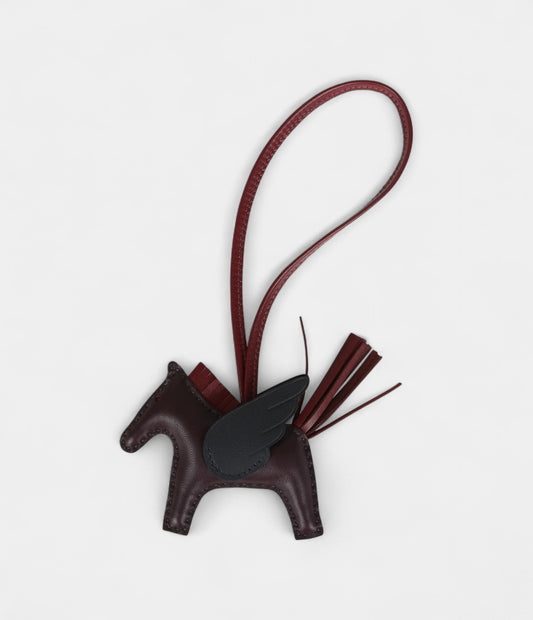 Hermès Pegase Rodeo Bag Charm PM Black Rouge Sellier and Rouge H Milo Lambskin