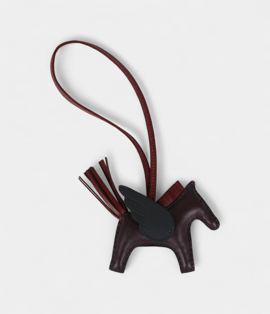 Hermès Pegase Rodeo Bag Charm PM Black Rouge Sellier and Rouge H Milo Lambskin