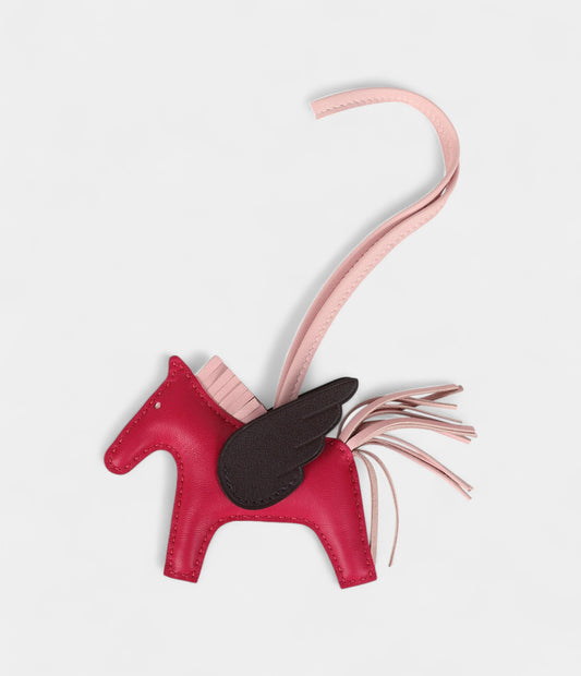 Hermès Pegase Rodeo Bag Charm PM Framboise Rose Sakura and Rouge Sellier Milo Lambskin