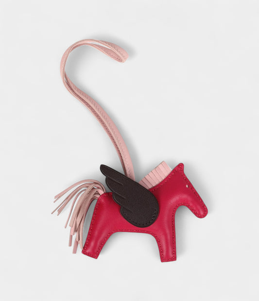 Hermès Pegase Rodeo Bag Charm PM Framboise Rose Sakura and Rouge Sellier Milo Lambskin