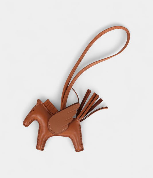 Hermès Pegase Rodeo Bag Charm PM Gold Craie Etoupe Milo Lambskin