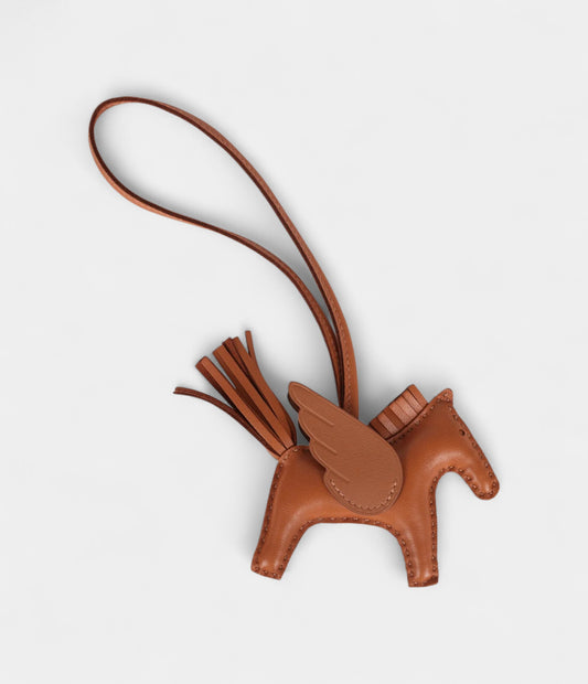 Hermès Pegase Rodeo Bag Charm PM Gold Craie Etoupe Milo Lambskin