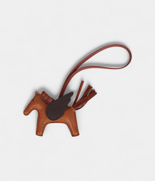 Hermès Pegase Rodeo Bag Charm PM Pain D'Epice Sienne Moka Swift & Milo Lambskin
