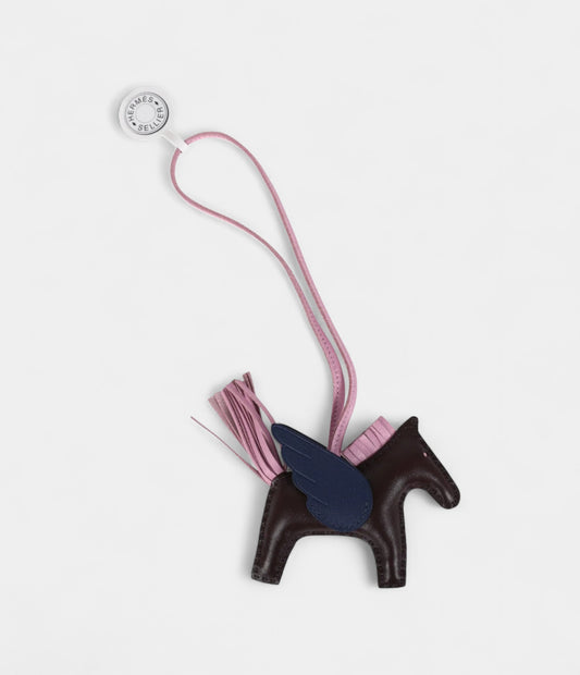 Hermès Pegase Rodeo Bag Charm PM Rouge Sellier Mauve Sylvestre & Bleu Saphir Milo Lambskin