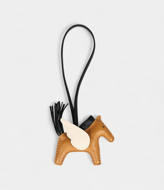 Hermès Pegase Rodeo Bag Charm PM Sesame Black Nata Milo Lambskin