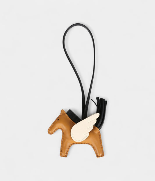 Hermès Pegase Rodeo Bag Charm PM Sesame Black Nata Milo Lambskin