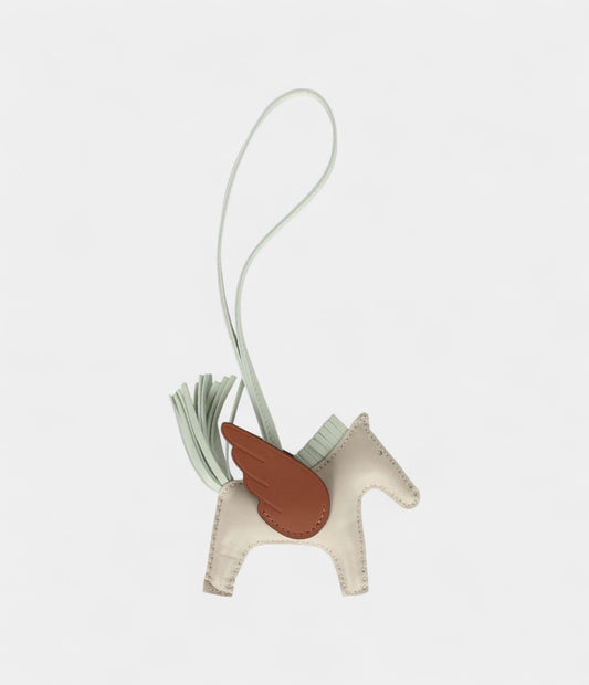 Hermès Pegase Rodeo Bag Charm PM Vert Fizz Craie Gold Milo Lambskin