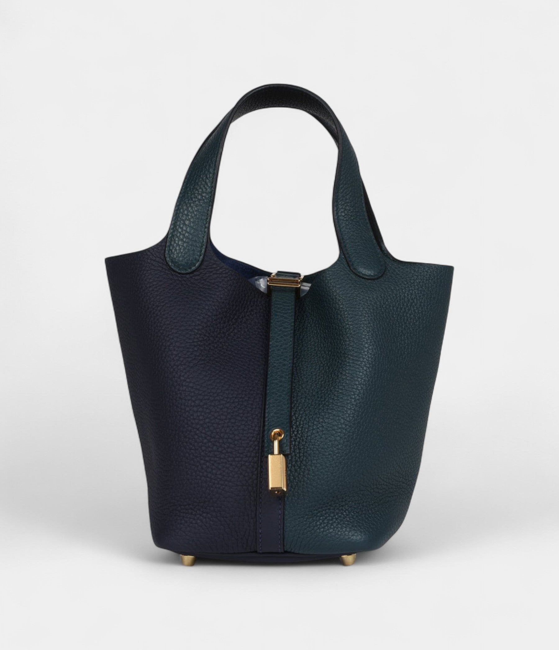 Hermès Picotin Lock 18 Night Blue and Cypress Green Coat Clemence Gold Hardware