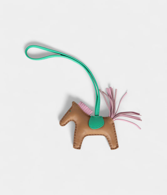 Hermès Rodeo Bag Charm PM Chai Mauve Sylvestre & Menthe Milo Lambskin
