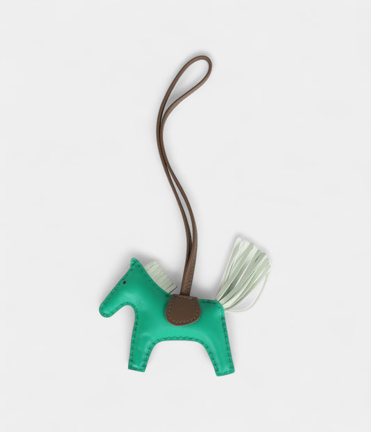 Hermès Rodeo Bag Charm PM Menthe Etoupe and Vert Fizz Milo Lambskin