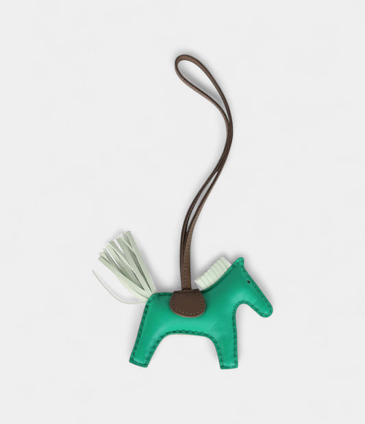 Hermès Rodeo Bag Charm PM Menthe Etoupe and Vert Fizz Milo Lambskin