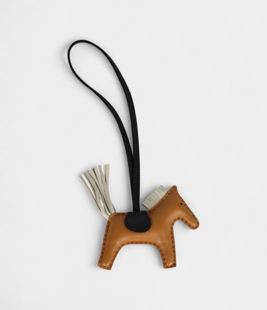 Hermès Rodeo Bag Charm PM Sesame Craie Black Milo Lambskin
