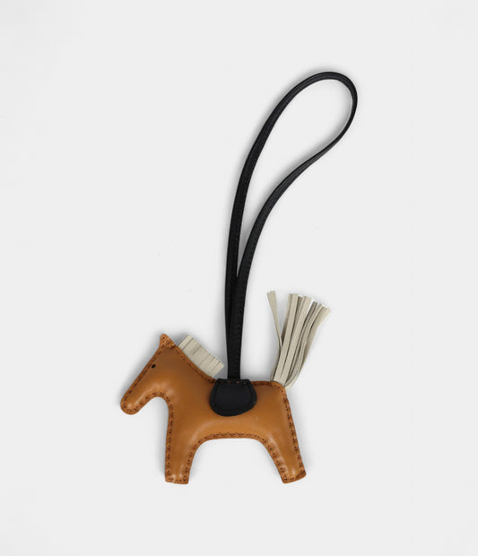 Hermès Rodeo Bag Charm PM Sesame Craie Black Milo Lambskin