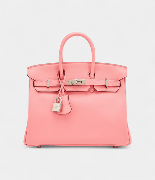 Hermès Rose Azalee Swift Birkin 25 Palladium Hardware