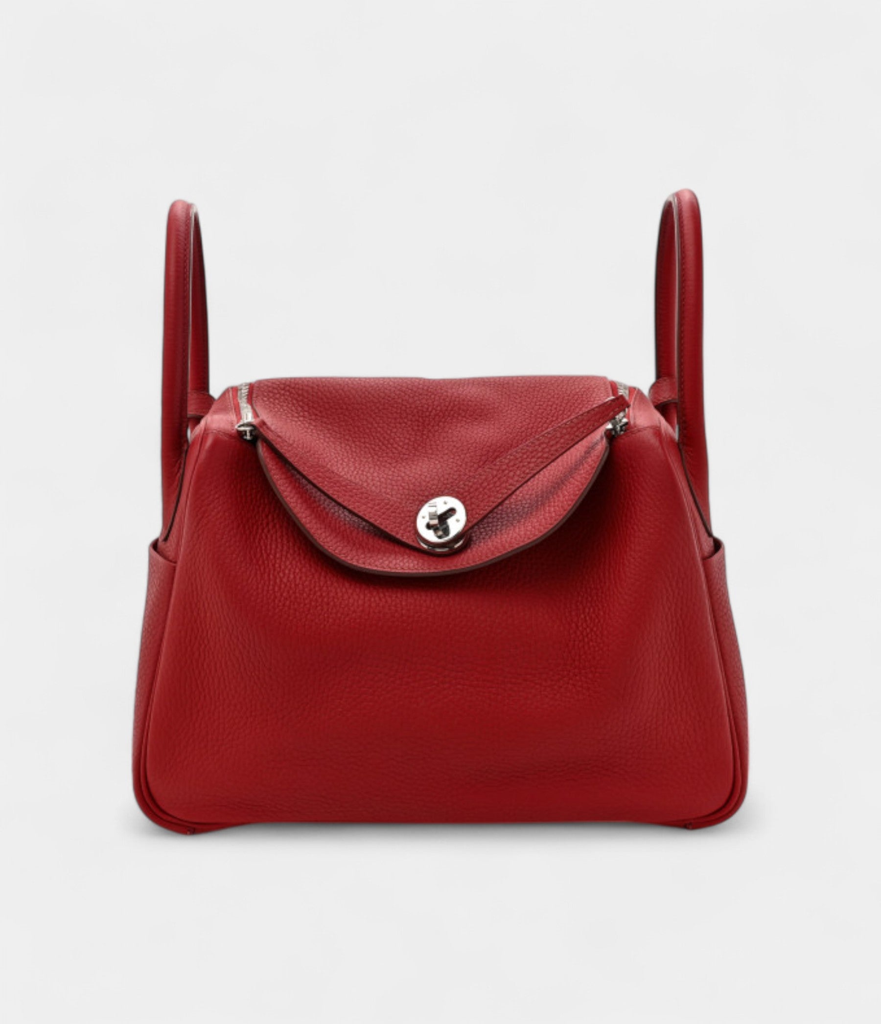 Hermes Taurillon Clemence Lindy 30 Rouge Garance
