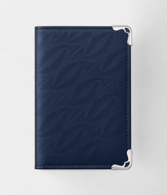 Must De Cartier 4 Credit Card Holder Navy Blue Perforated Calfskin