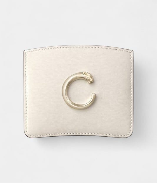 Panthère C de Cartier Simple Card Holder in Salt White