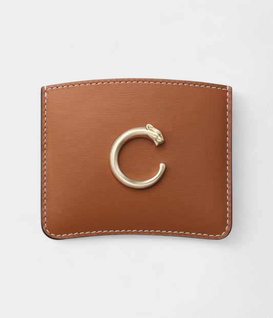 Panthère de Cartier Simple Card Holder in Caramel Calfskin