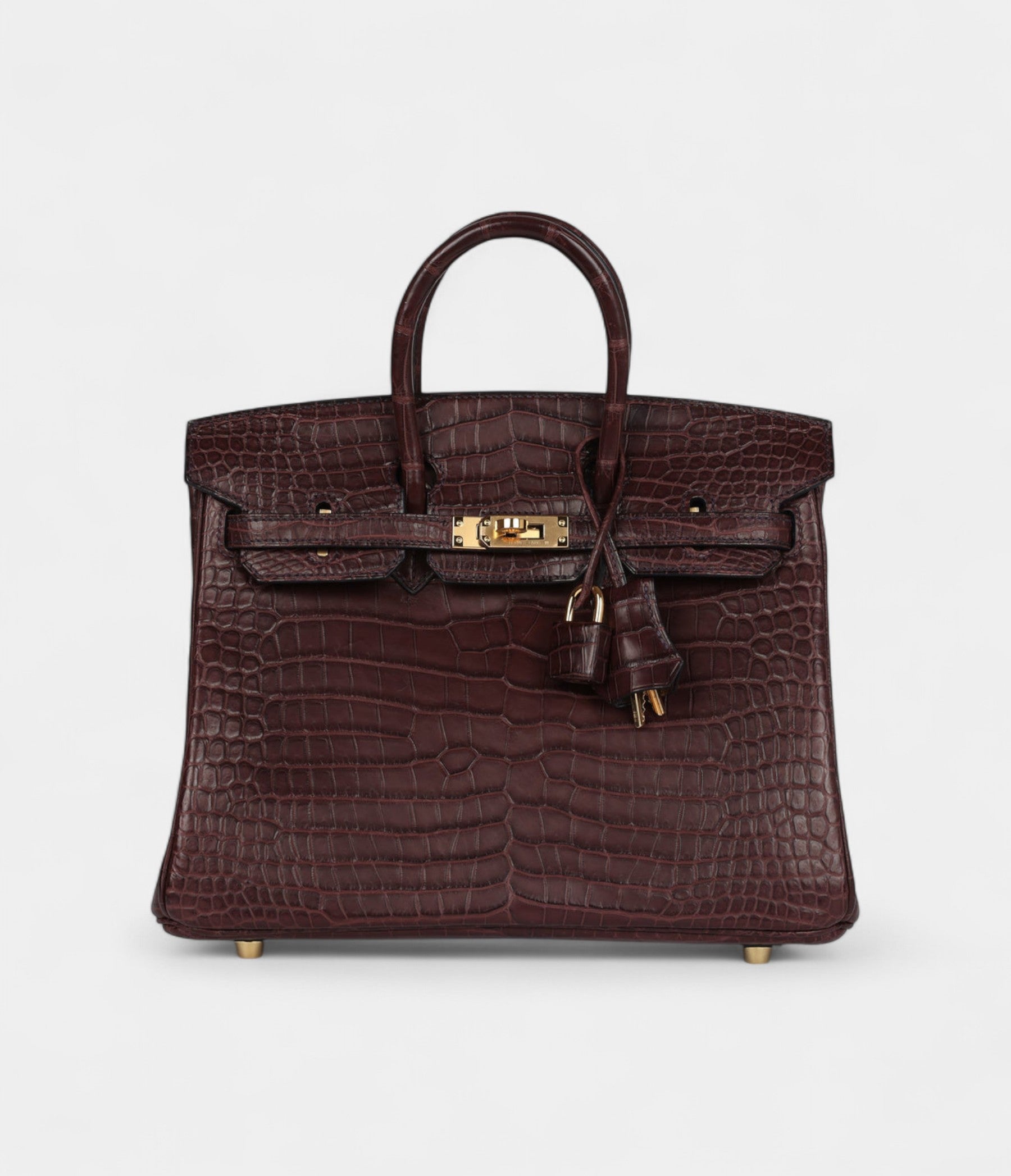 Hermès Birkin 25 Rouge Sellier Matte Porosus Crocodile Gold Hardware