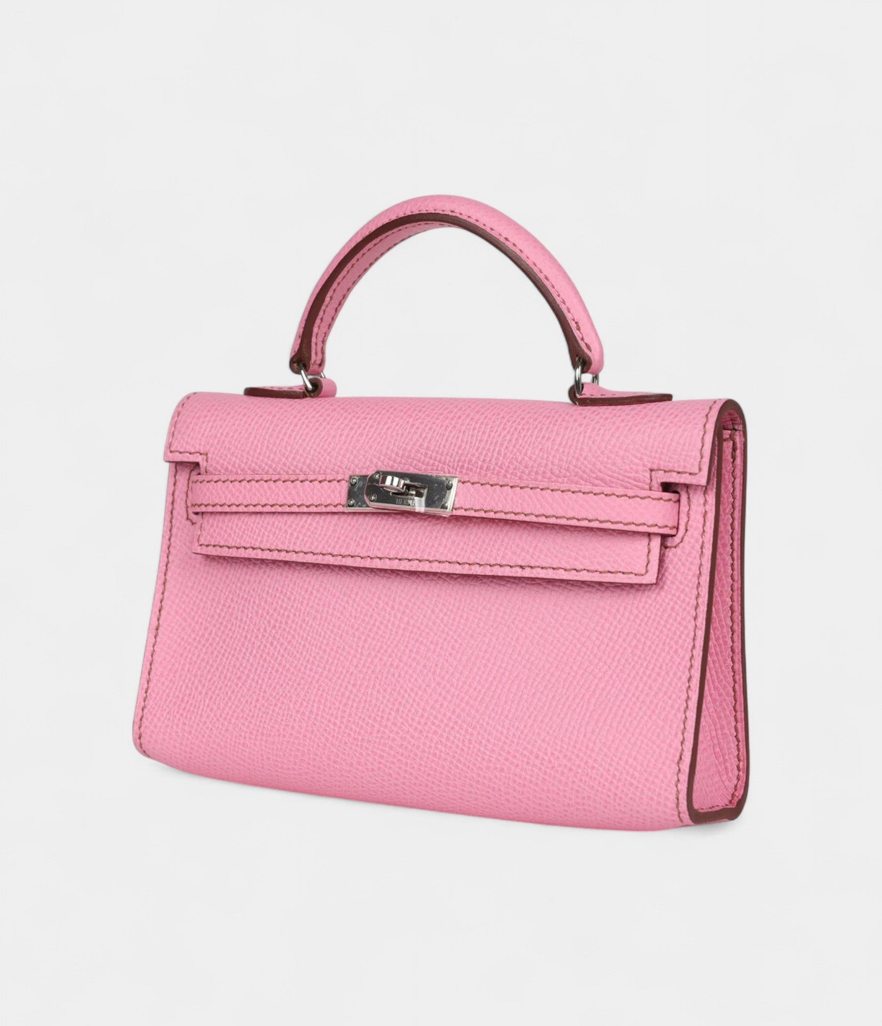 Hermès Micro Kelly 20 Bubblegum Epsom Palladium Hardware