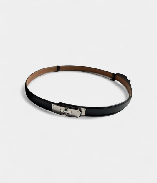 Refined Sophistication The Hermès Kelly Navy Leather Belt