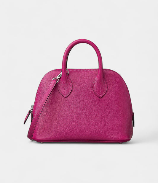 Hermès Bolide 1923 Mini Bag in Rose Pink Leather – Handmade Crossbody Handbag