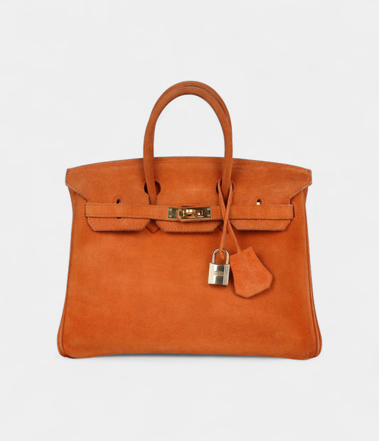 Vintage Hermès Birkin 25 Orange Doblis Gold Hardware