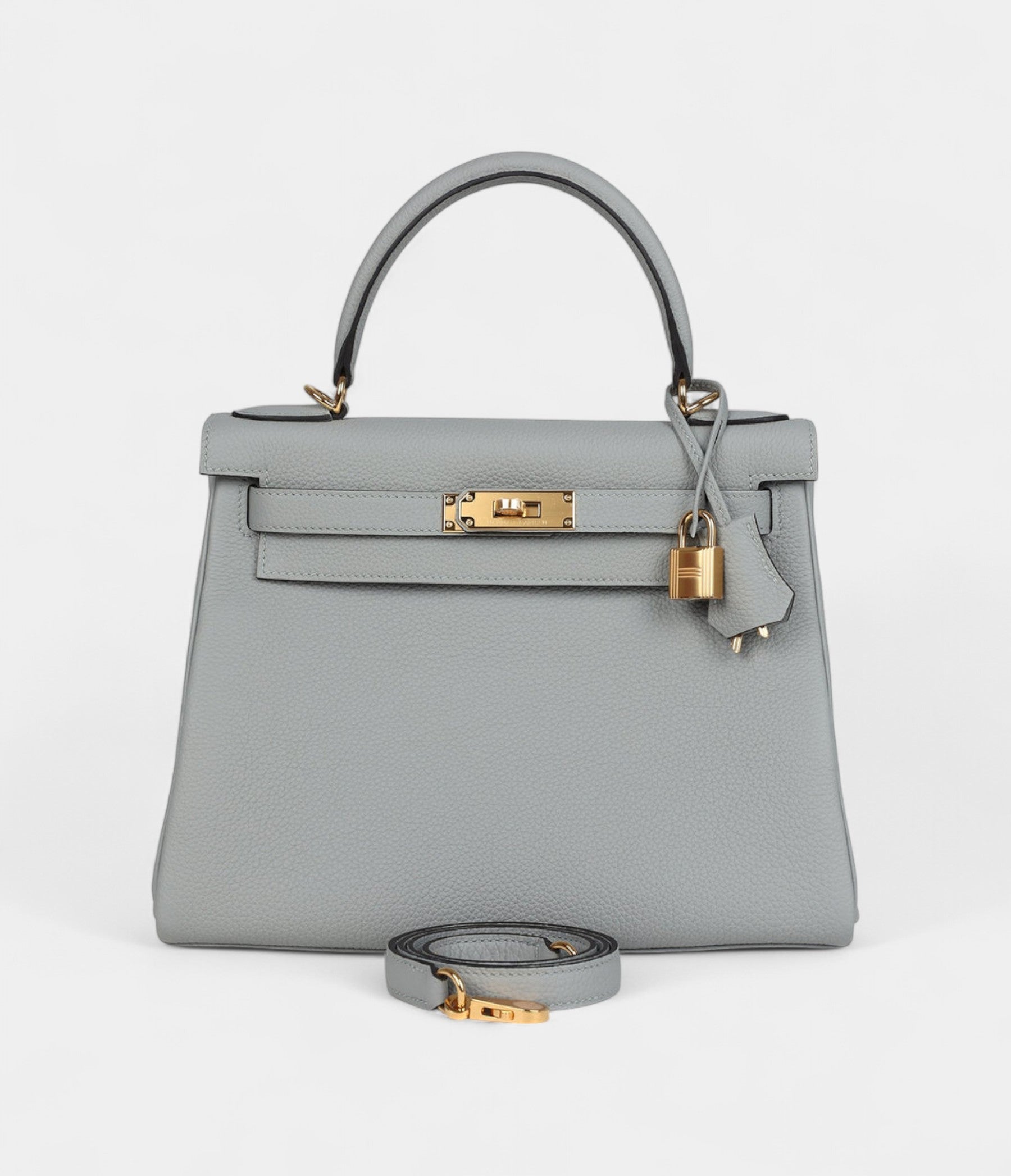 Vintage Hermes Kelly 28 Glacier Blue Togo Gold Hardware